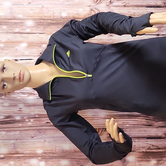 Adidas Women's Long Sleeve Thumbholes Half-Zip Pullover Sweater Size S - Picture 3 of 13